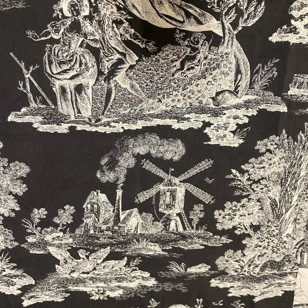 Vintage Fabric Waverly Rustic Life Toile County Scen French 2 Yd x57" Upholstery - Picture 10 of 13